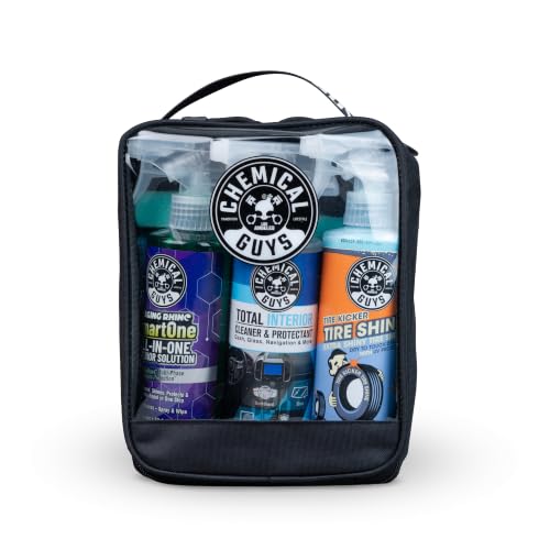 Image of Chemical Guys Quick Detailing Kit With Storage Bag, Raging Rhino SmartOne Exterior Spray, Interior Cleaner, Tire Shine, Microfiber Towels, And Applicators Giftable Car Care Set