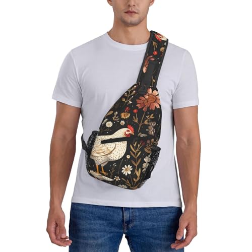 Morrales unisex con estampado White Chickens Flowers miniatura 7