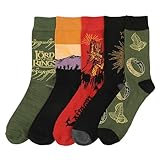 Bioworld Lord Of The Rings Characters Adult 5-Pair Casual Crew Socks-OSFA