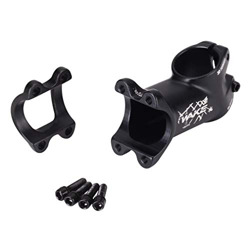MTB Stem 31.8 Stem 60mm 25 Degree Wake Mountain Bike Stem Short Handlebar Stem for Most Bicycle, Road Bike, MTN, BMX, Fixie Gear, Cycling (Aluminum Alloy, Black)