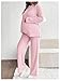 MakeMeChic Women's Maternity 2 Piece Outfits Lounge Set Ribbed Knit Long Sleeve Hoodie and Pants Pregnancy Set Light Pink Small