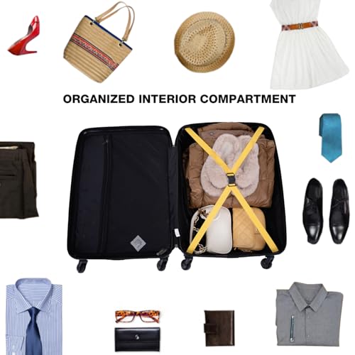 3 Piece Luggage Sets Abs Lightweight Suitcase With Two Hooks, Spinner Wheels, Tsa Lock, (20/24/28)3