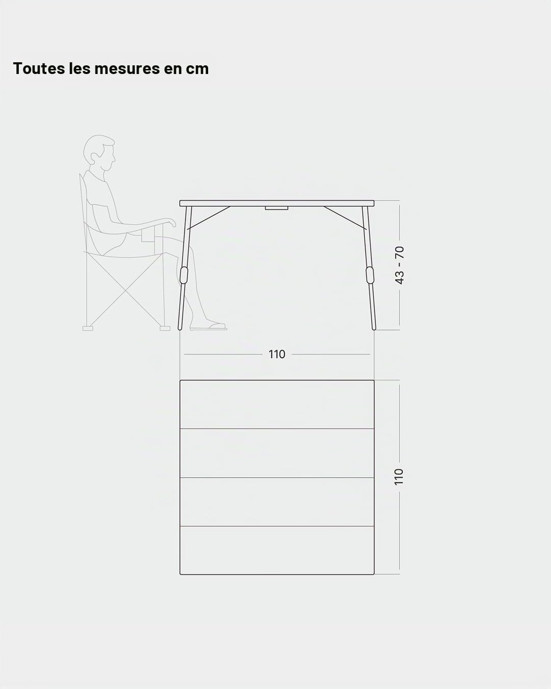 qeedo Quick Kimmy - différentes Tailles - Tables de Camping pour l'extérieur en Aluminium et Bambou, Pliables, réglables en Hauteur, compactes, légères, Stables et Robustes - 2/4 / 6 Personnes