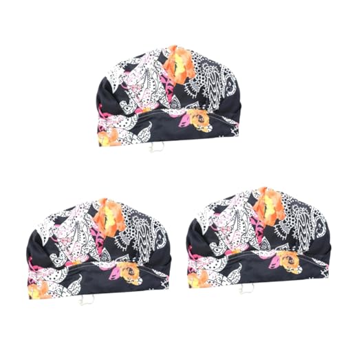 Bonnet de bain imprimé Healvian | Lot de 3 chapeaux de travail multi-usages