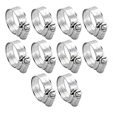 PYI Worm Gear Hose Clamps - Adjustable Stainless Hose Clamps - Non-Perforated and Rolled Edge Fuel Line Clamps - Heavy Duty Hose Clamps for Pipe, Tube, Plumbing and Automotive