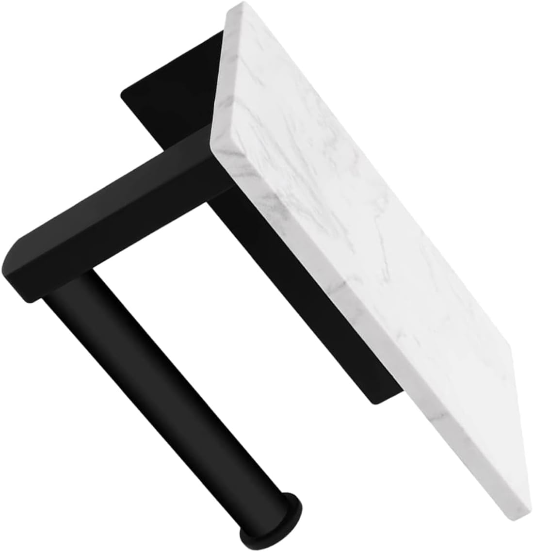 OUNONA Wall Mounted Toilet Paper Holder with Shelf Stainless Steel Marble Tissue Organizer for Bathroom Easy Installation Sturdy Design Multi Functional Storage