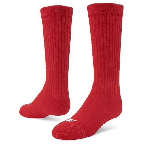 Sof Sole Soccer Over-the-Calf Team Athletic Performance Socks (2 Pair), Small, Red