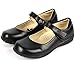 DADAWEN Girl's Strap School Uniform Dress Shoe Mary Jane Flat (Toddler/Little Kid/Big Kid) Black US Size 2 M Little Kid
