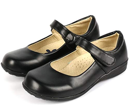 DADAWEN Girl's Strap School Uniform Dress Shoe Mary Jane Flat (Toddler/Little Kid/Big Kid)4