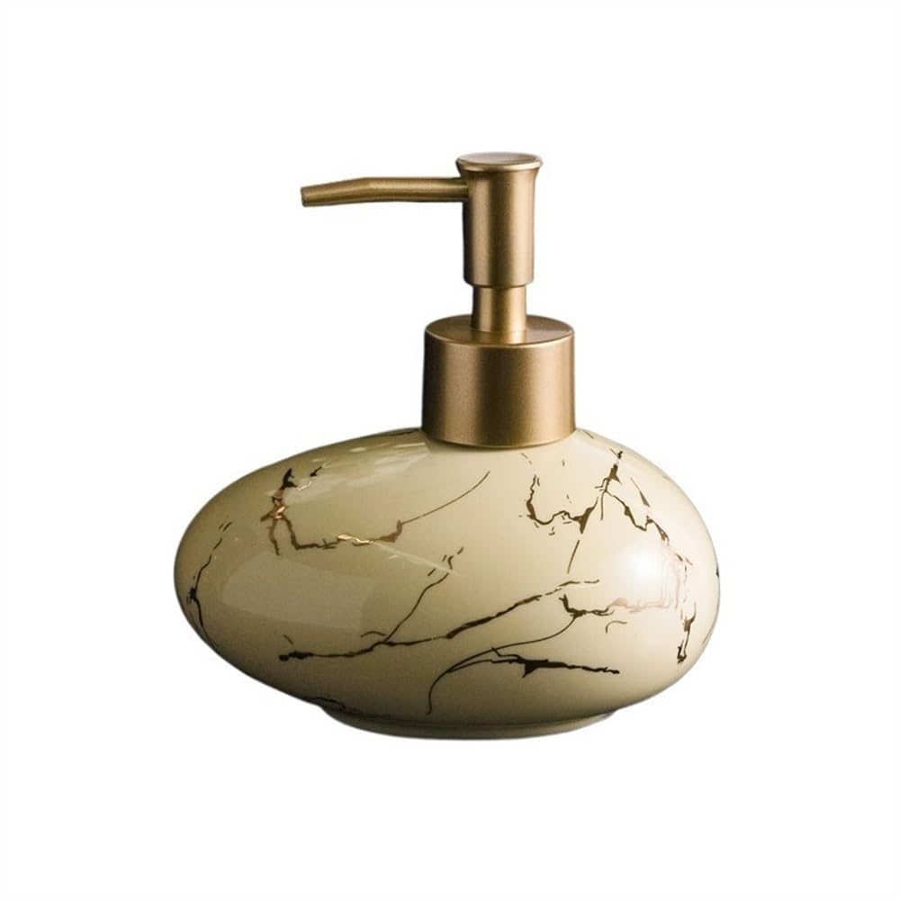 Soap Dispenser Shampoo Body Wash Dispenser Bottle Small 300ML Push Empty Soap(Beige)