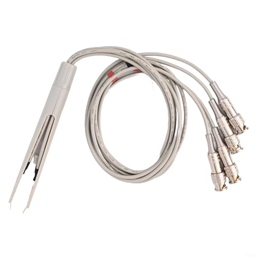  MoSundi Cavo clip di prova per ponte SMD con connessione BNC a 4 fili per misurazione della resistenza di capacità di induttanza compatibile con HP Agilent Anritsu Beige 780 mm