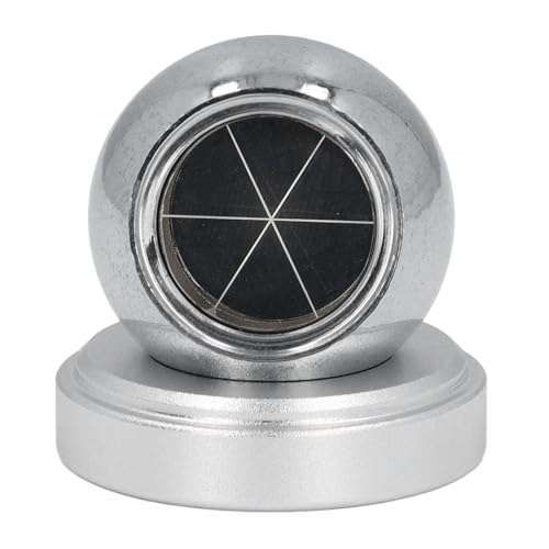 Total Station Spherical Prism Ball Prism for Total Stations K9 Glass Through Hole for High Speed Rail Shipbuilding Railway Measurements, Magnetic Base Prism for Metal Surfaces