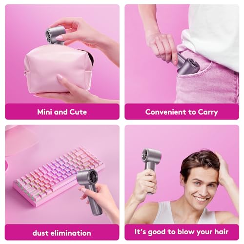 BURLAN Portable Mini Fan, USB Rechargeable Battery 3 Speed& Power Display Flashlight Handheld Fans, USB Rechargeable Battery, Lightweight Personal Cooling for Indoor Outdoor Travel image 8