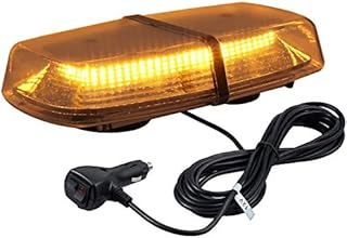 Justech 72 LED Amber Beacon 18W Car Emergency Light Flashing Warning Lights 8 Flash Modes Waterproof Flashing Beacon Recovery Strobe Light Bar 12V 24V with Magnetic Base for Car Vehicle Truck Trailer