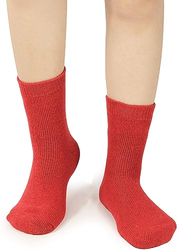 Image of BenSorts Women's Winter Boots Socks Thick Warm Cozy Crew Socks Solid Color Gifts