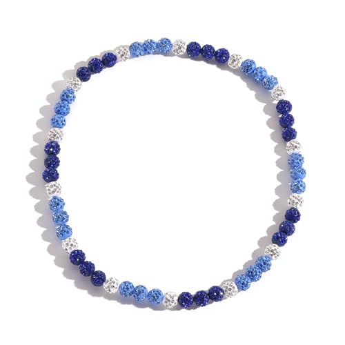 Xeyai Rhinestone Baseball Necklace for Men Women,Inspired Baseball Beaded Necklace Unisex Bling Baseball Necklaces,Baseball Ice Necklace Sports Jewelry Gift Accessory