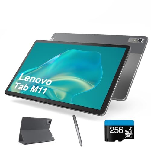 Image of Lenovo Tab M11 11 inch 1920 x 1200 Tablet, 4GB RAM, 128GB SSD+256GB SD Card, Octa-Core MediaTek Helio G88, Android 13, Ambient Light-Sensor, Long Battery Life, Dolby Atmos, w /Folio Case Tab Pen