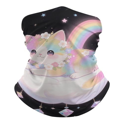 Cat on The Cloud Neck Gaiter Face Cover Scarf, Breathable Sun Balaclava for Skiing Fishing Hiking Cycling