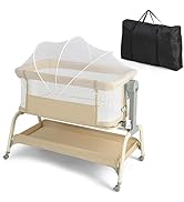 GOPLUS Lit Bébé, 5 En 1 Lit Parapluie Pliable Et Portable