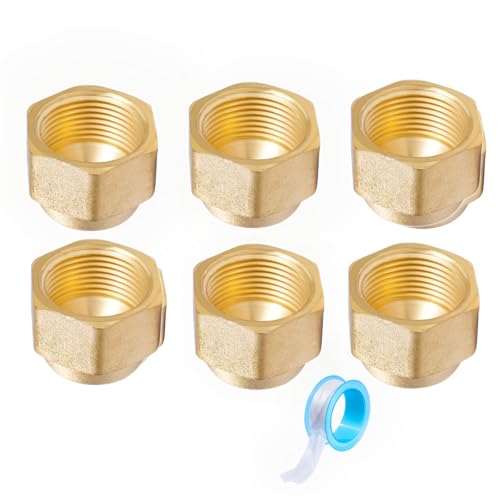 Vrizminfly 6 Pcs Brass Flare Cap Assortment Kits,Sae 45 Degree Flared Tube Pipe Caps Compression(Fittings for 3/4" OD) by Vrizminfly - Used condition - US$15.90