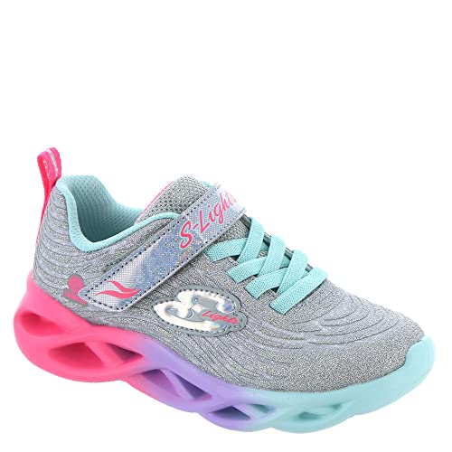 Skechers Kids Girls Twisty Brights-Color Radiant Sneaker, Silver/Multi, 1.5 Little Kid2