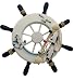 Wendin Ornamental Nautical Beach home lake house Wooden Boat Marine Ship Steering Wheel Fishing Net sea birds Home Wall Decals decoration White - sea birds fish