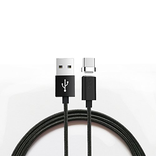Magnetic Type-C Cable, USB-C Reversible Charger for Google Pixel/Pixel XL, Nexus 6P/5X, Moto Z/Z Play, OnePlus 3T/3/2, LG G5, HTC 10, Huawei P9/P9 Plus/Mate 9 & More (1.2M Type-C Magnetic Cable Black)