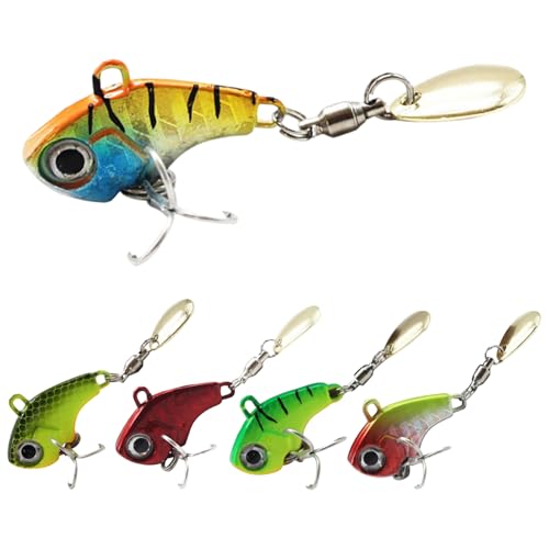 Ultimate Search Bait with Vibrating Swimming Flashing and Jigging Action, Easy Catch Fishing Lures for All Fish Species, Long Cast Dual-Blade Jig Fishing Spinners, VIBEspinner with BKK Hook