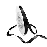 Solid Color Double Faced Black Satin Ribbon 3/8" X 50 Yards Ribbons Use for Bows Bouquet, Gift Wrapp