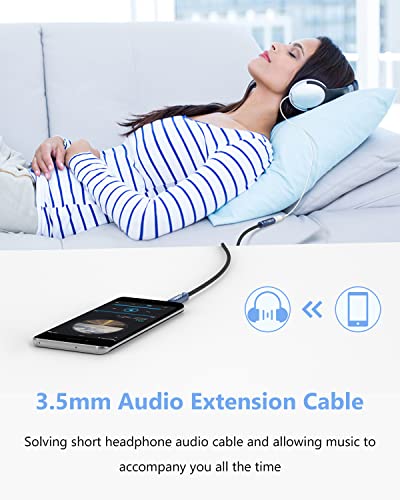 Millso Headphone Extension Cable 3.5Mm Male To Female 4 Pole Trrs Extension Cable [Nylon Braid] Stereo Aux Extension Cable Audio Cord Extender For Pc, Smartphone, Speaker - Young Series (4Ft/1.2M) #TOP1