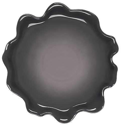 Le Creuset Iris 14 inch stoneware platter with food