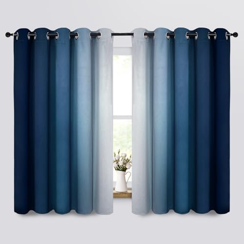 Yakamok Room Darkening Ombre Curtains,Thermal Insulated Grommet Window Drapes, Light