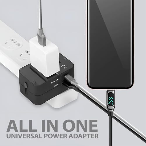 Image of Pivalo Universal Travel Adapter with Dual USB AC /DC 6A /5V Charging Ports 1000mAh All in one Multipurpose Power Plug Portable International Travelling for Phone Camera Laptop (Pack of 1, Black)