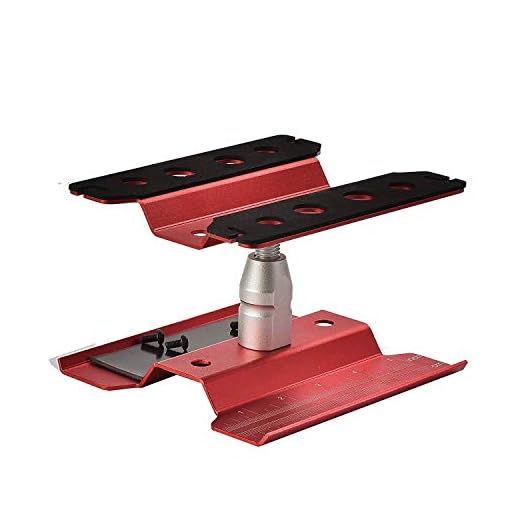 SODIAL Estación De Trabajo De Coche RC De Aluminio Metal Soporte De Trabajo Reparar Rotación De 360 Grados para Modelo a Escala 1/8 1/10 Rojo