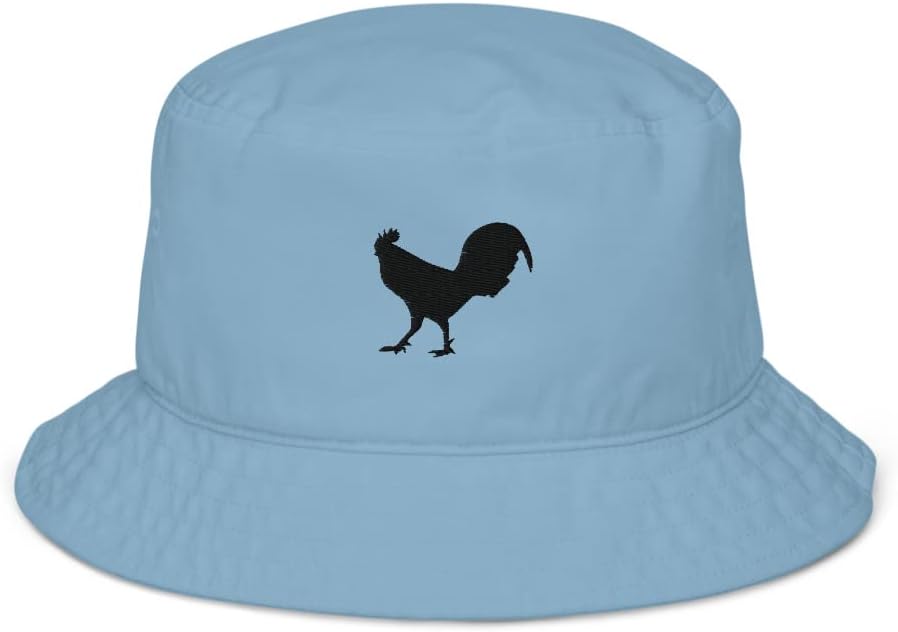 Rooster hat, Embroidered Organic Bucket hat, Rooster Gifts, Farm Animals hat, Birthday