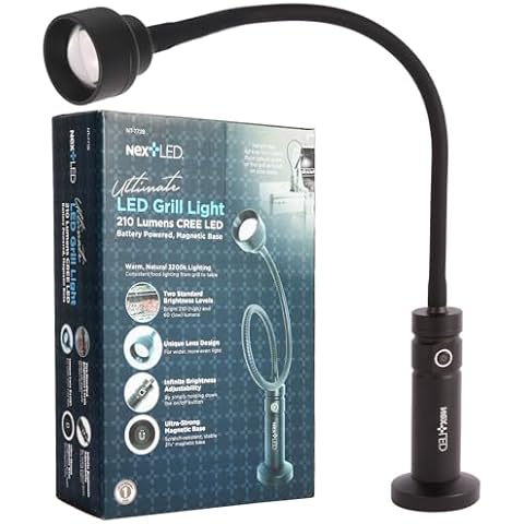 (Improved) NextLED NT-7728 Heavy Duty Magnetic Grill Lights for Outdoor Grill, 24 Inch Gooseneck Grilling Light with Magnetic Base, Warm Light, Heat & Water Resistant, BBQ Light, BBQ Grill Accessories Cover