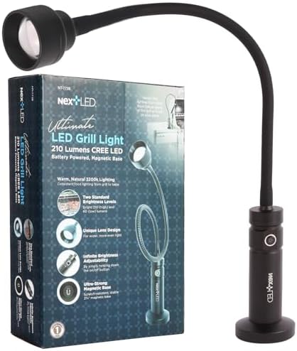 (Improved) NextLED NT-7728 Heavy Duty Magnetic Grill Lights for Outdoor Grill, 24 Inch Gooseneck with Magnetic Base, Warm Light, Heat & Water Resistant, BBQ Light, BBQ Grill Accessories