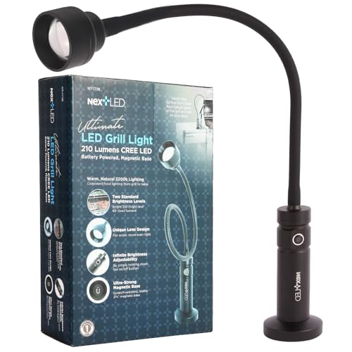 (Improved) NextLED NT-7728 Heavy Duty Magnetic Grill Lights for Outdoor Grill, 24 Inch Gooseneck with Magnetic Base, Warm Light, Heat & Water Resistant, BBQ Light, BBQ Grill Accessories