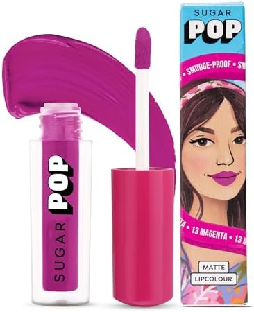 SUGAR POP Matte Lipstick | Smudge-Proof | Vitamin E | Long Lasting 8 Hrs | Lip Colour For Women | 1.6 ml - 13 Magenta