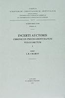 Chronicon Anonymum Pseudo-Dionysianum Vulgo Dictum, I. Syr. 43. = Syr. III, 1: (syr. III, 1), T. 9042901268 Book Cover