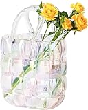 【Kreatives Geschenk für Geliebte】Verwandeln Sie Ihre Blumenarrangements in Kunstwerke mit unserer Handtaschenvase aus Glas und verleihen Sie Ihrem Raum einen Hauch von Eleganz. Es ist auch ein ideales Geschenk für Blumenliebhaber, Innenarchitekturliebhaber oder alle, die die Kombination von Schönheit und Funktionalität schätzen.