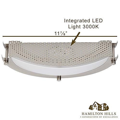 Hamilton Hills Round 12 Inch Brushed Aluminum Half Moon Led Wall Scone Light Forsted Fixture | Sleek Circular Design | 3000K Warm White Dimmable Direct Wire Wall Mount Light For Outdoor & Entrance #TOP3