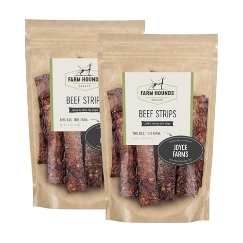 Farm Hounds - Beef Strips - Premium Natural Beef Jerky for Dogs - 100% Humanely Raised Cattle - Break-to-Size - Great for Training & Treats - No Added Fillers - Made in USA - 2 Pack