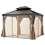 ABCCANOPY Hardtop Gazebo 10x12 - Outdoor Metal Hard Top Gazebo, Permanent Galvanized Steel Aluminum Framed Pavilion with Netting and Curtain for Patio Backyard Lawn Garden (Double Roof, Khaki)