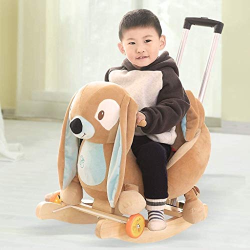 ZHANGYUEFEIFZ Schaukelpferd Plüsch Schaukeltier Pferd Rocking Horse Chair Baby Trojan Spielzeug Geschenk Music Kinder… – Bild 3