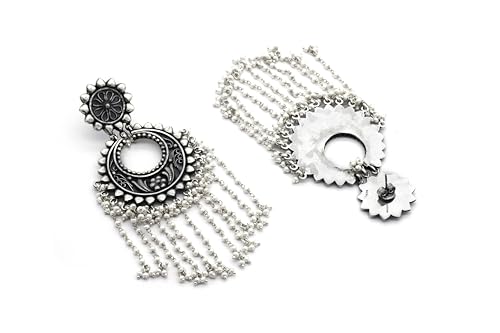 Sangeeta Boochra 925 Sterling silver Hanging Pearl Earring|Fine Jewellery for Women & Girls | Certificate of Authenticity and 925 Stamp | Handcrafted - Image 6