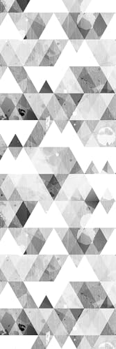 Store enrouleur occultant motif triangles gris avec pose facile - 8