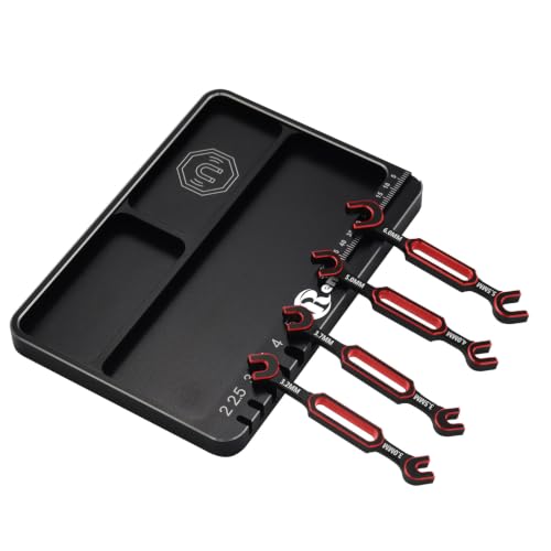 4pcs RC Wrenches 3.0/3.2/3.5/3.7/4.0/5.0/5.5/6.0mm w/ Screw Tray, Red