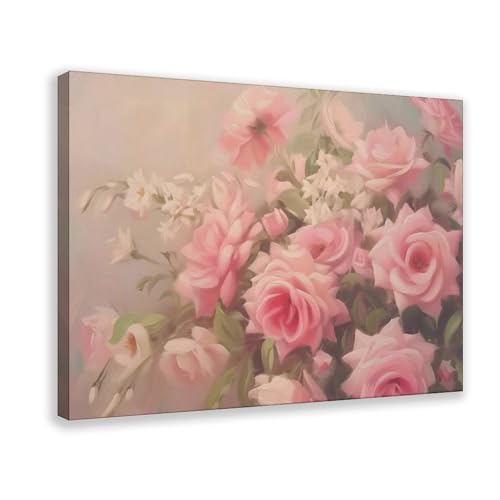 Roses roses poster sur toile FUPMTKLT pour une ambiance de chambre cosy