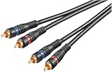 Goobay 50032 Stereo Cinchkabel 1,5m / 2x Cinch-Stecker auf 2x Cinchstecker / RCA Kabel Subwoofer Kabel für Blu Ray Verstärker HiFi Stereo / Cinch Kabel 1,5m / Schwarz